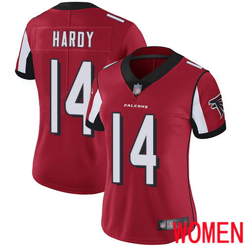 Atlanta Falcons Limited Red Women Justin Hardy Home Jersey NFL Football #14 Vapor Untouchable